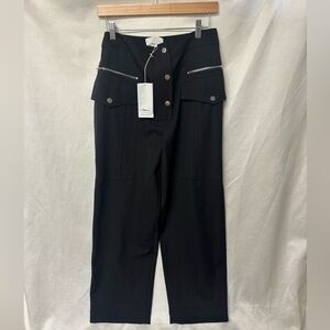 3.1 Phillip Lim Black Women's Trousers with Silver Accents